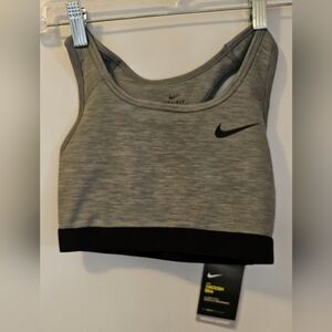Nike Dri-FIT Swoosh Medium-Support Sports Bra Gray Size Small